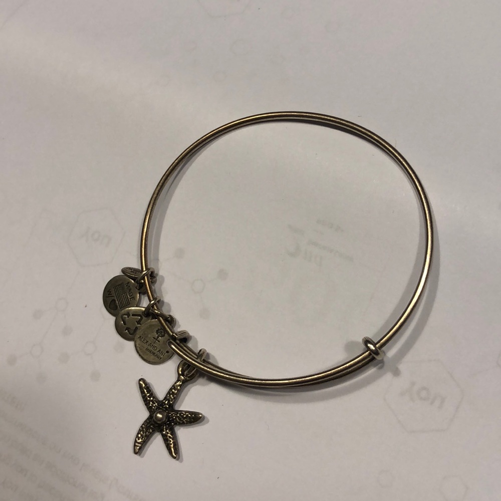Silver starfish Alex and Ani bracelet